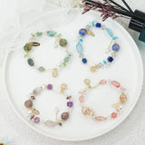 Crystal Natural Stone Glass Leaves Bracelet Beads Bracelet Lucky Bracelets