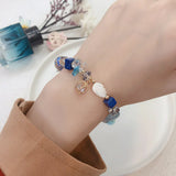Crystal Natural Stone Glass Leaves Bracelet Beads Bracelet Lucky Bracelets