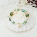 Crystal Natural Stone Glass Leaves Bracelet Beads Bracelet Lucky Bracelets