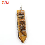 7 Chakra Natural Stone Sword Pendant