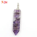 7 Chakra Natural Stone Sword Pendant