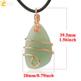 Wire Wrap Crystal Pendant Rose Necklace Amethyst Quartz G196