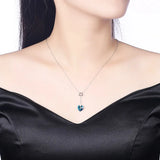 Crystal Necklace 925 Sterling Silver Star Heart Pendant Jewelry Gift