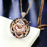Crystal Flower Long Pendant Necklace Women Sweater Necklaces Jewelry