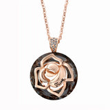 Crystal Flower Long Pendant Necklace Women Sweater Necklaces Jewelry