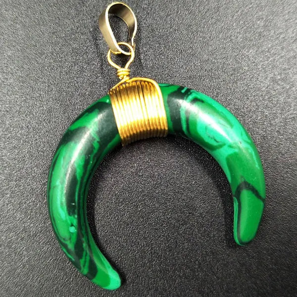 Crystal Opal Howlite Carnelian Malachite Art Pendant Bead