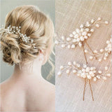 Crystal Pearl Bridal Hair Vine Tiaras Head piece Hair Comb Headband Hairpins