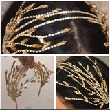 Crystal Pearl Bride Headband Hair Band Tiara Crown Bridal Headdress