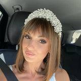 Crystal Pearl Bride Headband Hair Band Tiara Crown Bridal Headdress