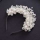 Crystal Pearl Bride Headband Hair Band Tiara Crown Bridal Headdress