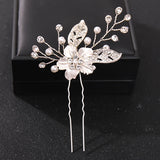 Crystal Pearl Flower Hair Pins Clips Wedding Hair Accessories