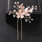 Crystal Pearl Flower Hair Pins Clips Wedding Hair Accessories