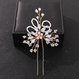 Crystal Pearl Flower Hair Pins Clips Wedding Hair Accessories