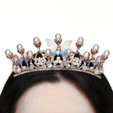 Princess Crown Butterfly Tiara for Girls Wedding Birthday Headwear