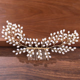 Crystal Pearl Rhinestone Wedding Hair Comb Accessories For Bride