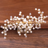 Crystal Pearl Rhinestone Wedding Hair Comb Accessories For Bride
