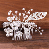 Crystal Pearl Rhinestone Wedding Hair Comb Accessories For Bride