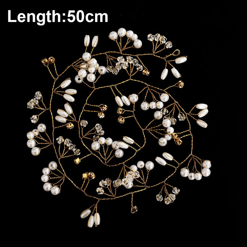 Crystal Pearl Hairpin Hair Vine Headpiece Wedding Hair Jewelry