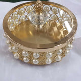Crystal Pearls Jewelry Box Treasure Keepsake Box for Bedroom