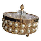 Crystal Pearls Jewelry Box Treasure Keepsake Box for Bedroom