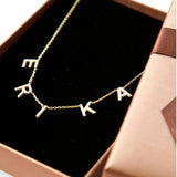 Crystal Pendant Name Necklace Zircon Letter Necklace Jewelry Gift