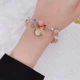 Crystal Pink Purple Stone Bracelets Women Jewelry