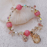 Crystal Pink Purple Stone Bracelets Women Jewelry