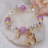 Crystal Pink Purple Stone Bracelets Women Jewelry
