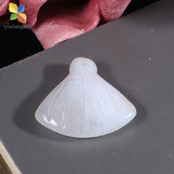 Crystal Quartz Stone Pendant 20mm Fan Beads Necklace Charms