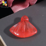 Crystal Quartz Stone Pendant 20mm Fan Beads Necklace Charms