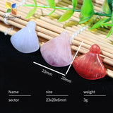 Crystal Quartz Stone Pendant 20mm Fan Beads Necklace Charms