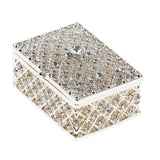 Crystal Rectangle Trinket Box Jewelry Storage for Women Girls