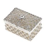 Crystal Rectangle Trinket Box Jewelry Storage for Women Girls