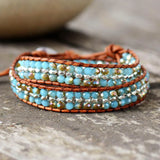 Bling Rhinestone Leather Wrap Bracelet Vintage Cuff Dropship