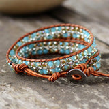 Bling Rhinestone Leather Wrap Bracelet Vintage Cuff Dropship