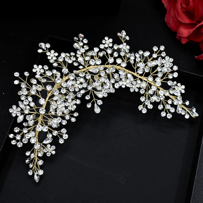 Crystal Rhinestone Bridal Headbands Silver Hairbands Wedding Hair Accessories