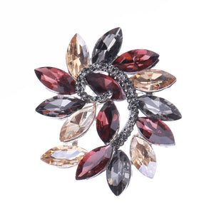 Crystal Rhinestone Glass Brooch