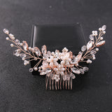 Rhinestone Flower Pearl Hair Comb Headband Tiara Hairpin