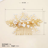 Rhinestone Flower Pearl Hair Comb Pin for Bride Wedding