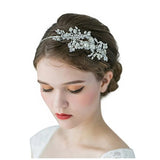 Crystal Rhinestone Headband Pearls Flower Tiara Hair Accessories