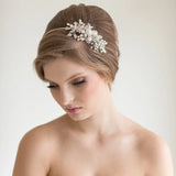 Crystal Rhinestone Headband Pearls Flower Tiara Hair Accessories