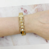 Crystal Rhinestone Leather Bracelet Magnetic Buckle Bohemian Charm Jewelry