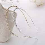 Rhinestone Pearls Tiara Crown Hairband Bridal Headbands Wedding