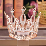 Crystal Rhinestone Round Crown Tiara Hair Jewelry Wedding Hair Accessories