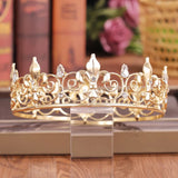 Crystal Rhinestone Round Crown Tiara Hair Jewelry Wedding Hair Accessories