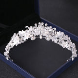 Crystal Rhinestone Wedding Crown Silver Bride Tiaras and Crown Headdress