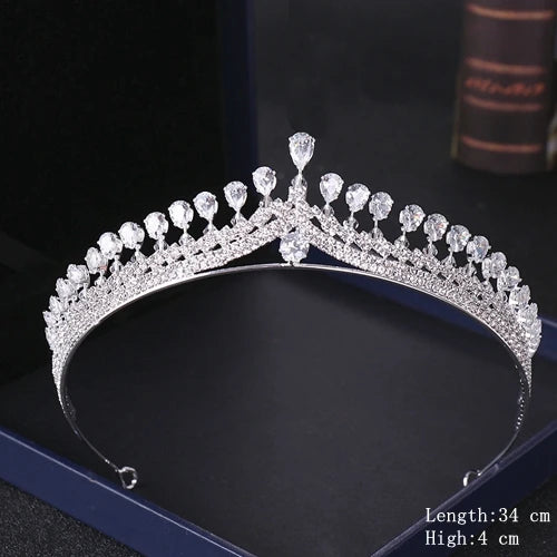 Crystal Rhinestone Wedding Crown Silver Bride Tiaras and Crown Headdress