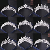 Crystal Rhinestone Wedding Crown Silver Bride Tiaras and Crown Headdress