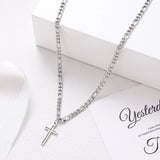Crystal Hollow Cross Necklace Stainless Steel Chain Wedding Jewelry