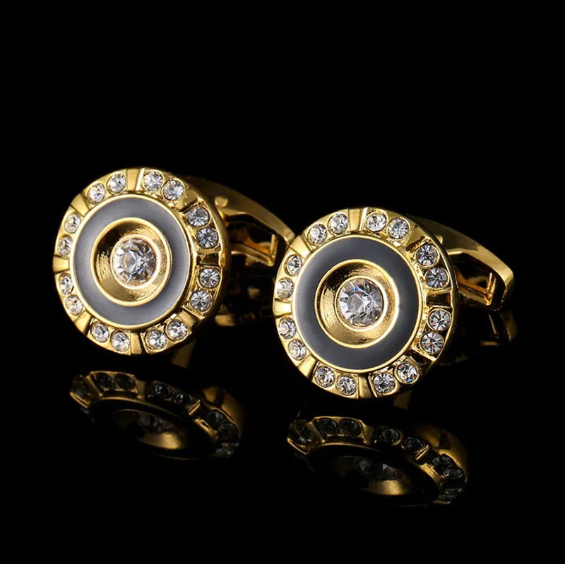 Crystal Series Business Cufflinks Men's Jewelry French Shirt Cuff Links